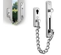 Door Chain Stainless Steel Security Chain Lock, Door Chains, Sliding Bolt Bolt Guard Safety Lock, Security Private Door Lock with 4 Screws for Front Door, Security for Home, Hotel (Silver)