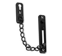 Door Chain Stainless Steel Security Chain Lock, Door Chains, Sliding Bolt Bolt Guard Safety Lock, Security Private Door Lock with 4 Screws for Front Door, Security for Home, Hotel (Black)