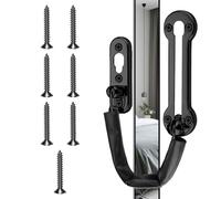 Door Chain with Leather Case Security Lock SUS304 Stainless Steel Extra-Thick Heavy Duty Front Door Restrictor Limiter Safety Guard Chain with Spring for Home Apartment Wooden/UPVC Doors (Black)