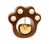 Door Chime When Door Opens, Cat Paw Design Door Bell, Walnut Wood Tone Entry Chime for Shops and Homes, Wireless Cordless Bell with Secure Mounting