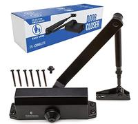 Door Closer FS-1306B Lite Automatic Adjustable Residential Closers Easy Open for Children & Women with Easy Installation Fitting Template Black