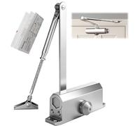 Door Closer with Flex-Stop Feature, Ultra-Quiet Door Closers for Interior Door, Use for 68~85kg Weight Door, Aluminum Alloy, Door Closers for Exterior Door, for Residential and Commercial Use
