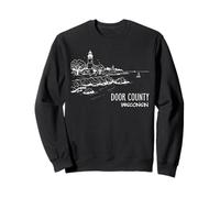 Door County Wisconsin Lighthouse Illustration Souvenir Sweatshirt