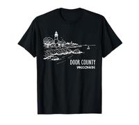 Door County Wisconsin Lighthouse Illustration Souvenir T-Shirt