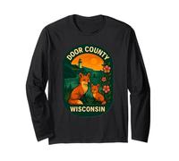 Door County Wisconsin Scenic Sunset Cute Wildlife Travel Long Sleeve T-Shirt