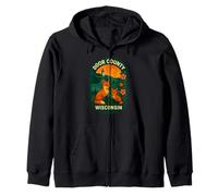 Door County Wisconsin Scenic Sunset Cute Wildlife Travel Zip Hoodie