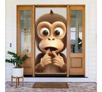 Door Cover Decorations, The Silent Monkey Door Banner Backdrop Seasonal Porch Door Sign Photo Background Party Decor for Indoor Outdoor Garden Hanging Banner 35.4 X 72.8 Inch