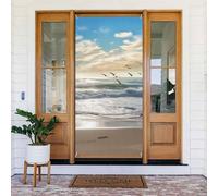 Door Cover Decorations, Waves On The Beach with Sea Birds Door Banner Backdrop Seasonal Porch Door Sign Photo Background Party Decor for Indoor Outdoor Garden Hanging Banner 35.4 X 72.8 Inch