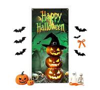 Door Cover Halloween Fabric Pumpkin Ghost Reusable Washable