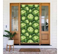 Door Covers Decorations - Spring Summer Cartoon Cute Cabbage Print Door Banners for Front, Winter Fall Sign Cover Banner Hanging Backdrop for Outdoor Indoor Eve Wall Decor Supplies 6x3 Ft