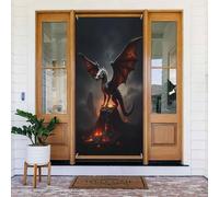 Door Covers Decorations - Spring Summer Cool Dragon Volcano Print No.92 Door Banners for Front, Winter Fall Sign Cover Banner Hanging Backdrop for Outdoor Indoor Eve Wall Decor Supplies 6x3 Ft