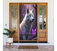 Door Covers Decorations - Spring Summer Modern Butterfly Orchid Print No.177 Door Banners for Front, Winter Fall Sign Cover Banner Hanging Backdrop for Outdoor Indoor Eve Wall Decor Supplies 6x3 Ft