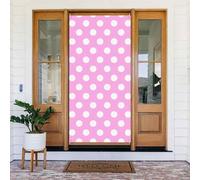 Door Covers Decorations - Spring Summer Soft Pink Polka Dot Print Door Banners for Front, Winter Fall Sign Cover Banner Hanging Backdrop for Outdoor Indoor Eve Wall Decor Supplies 6x3 Ft