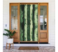 Door Covers Decorations - Spring Summer Splash Green Vertical Stripes Print Door Banners for Front, Winter Fall Sign Cover Banner Hanging Backdrop for Outdoor Indoor Eve Wall Decor Supplies 6x3 Ft