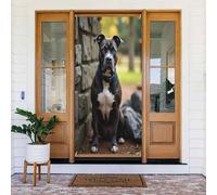 Door Covers Decorations - Spring Summer Staffordshire Print No.12 Door Banners for Front, Winter Fall Sign Cover Banner Hanging Backdrop for Outdoor Indoor Eve Wall Decor Supplies 6x3 Ft
