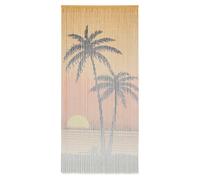 Door Curtain Bamboo Multicolour 90x200cm Palm Print 90-Strand Privacy Net Insect