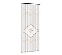 Door Curtain Boho Thread Wooden Doorways Beaded Curtain with Rings 31Strings Room Divider Fly Door for Window, Wall, Home, Wardrobes, Bedroom, Bathroom, Kitchen-208*90cm, Chocolate Brown (90x208cm)