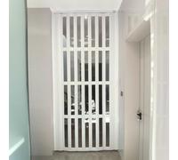 Door Curtain Folding Door, Custom White PVC Concertina Closet Door Multiple Sizes Hardware Kit Included(100X186CM)