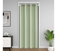 Door Curtain for Doorway Privacy, Sliding Closet Door Curtains 80 Inch Length Insulated Thermal Privacy Curtain Cover for Room Divider, Blackout Doorway Curtain Grommet Top, 1 Panel, W42 X L80, Sage