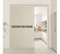 Door Curtain with Track, Sliding Closet Curtain, Custom-Made Curtain for Open Shelves with Wardrobe Sliding Rail, Dustproof Curtain, Curtain Under The Sink Blackout Curtains for Kitchen