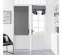 Door Curtains for Door Window, French Door Curtains for Privacy, Easy Installed Tricia Door Blinds Panels,Front Door Sidelight Curtain Tie up Shade, Washable Curtain 1 Panel (Grey, 30*40(Inch))