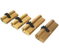 Door Cylinder Lock Core, 11 Teeth Gear Brass Cylinder with Double Spring, Includes AB Keys