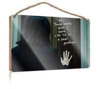 Door Decor Sign Hey, These Words I Have to Say Goodbye Wall Hanging Decor Sayings Fall Front Door Decor(23X35CM)