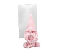 Door Decorations 3D Gnome Silicone Mould Gnome Candle Moulds Soap Moulds DIY Fondant Chocolate for Family and (Beige, One Size)