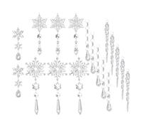 Door Decorations Christmas Clear Icicle Pendant Christmas Tree Ornament Hanging The Of Winter With The Acrylic Snowflake Ice Bar Ornament Perfect For Enchanting (White, 12x20cm)