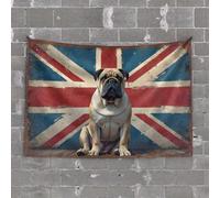 Door Decorations for Bedroom British Bulldog: A Tribute to Courage and Loyalty Tapestry Backyard Bar Decor Tapestries Room Decor(100X150CM)