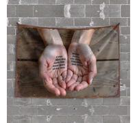 Door Decorations for Bedroom Hands Holding Words: A Poetic Expression of Dreams and Aspiration Tapestry Funny Tapestry Men Decor(100X150CM)