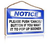 Door Decorations Hanging Outdoor Notice Please Push 'Cancel' Button If You Want It To Pop Up Sooner Wooden Sign Personalized Front Door Sign Front Door Sign Plaqu(23X35CM)
