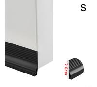 Door Draft Excluder Strip for Internal Doors - 100 cm TPE Weather Stripping Seal Tape, 2.8-4.5 cm Width, 0-30 mm Coverage, Noise Reduc(S Black)
