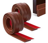 Door Draft Excluder Strip, Self Adhesive Draft Excluder Tape for Noise Proof and Energy Saving, Door Bottom Seal Strip to Prevent Bugs Coming, 78" Length x 2" Width(2M Brown)
