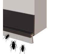 Door Draft Excluder Strip, Self Adhesive Draft Excluder Tape for Noise Proof and Energy Saving, Door Bottom Seal Strip to Prevent Bugs Coming (Black, for door gaps from 0 to 28 mm)