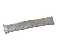 Door Draft Excluder - Thicker 10cm Foam Sausage Non-Noise and Wind Stopper - 90cm x 20cm - Double Sided Interior Door Draught Stopper, Velvet Blocker, Guard for Window (Silver, Pack of 2)