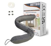 Door Draft Stopper 93cm Width, Weighted Under Door Noise Blocker, Heavy Duty Stop Dust Block Noise Draught Excluder for Bottom of Door With Hook and Loop, Door Guard Saving Energy - Gray