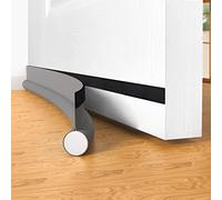 Door Draft Stopper Bottom One Sided Door Draft Blockers，37" Cutable Under Door Draft Blocker Insulator Door Sweep Weather Stripping Soundproof，Fits for Interior／Exterior Doors，1 Pack,Gray
