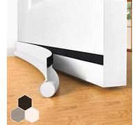 Door Draft Stopper Bottom One Sided Door Draft Blockers，37" Cutable Under Door Draft Blocker Insulator Door Sweep Weather Stripping Soundproof，Fits for Interior／Exterior Doors，1 Pack,White
