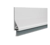 Door Draft Stopper with Brush Silicone Under Draft Excluder Self-Adhesive Door Gap Filler Noise Blocker Soundproofing Seal Strip (White, 1m)