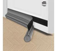 Door Draught Excluder, 96cm Self-Adhesive Draught Excluder for Bottom of Door, Anti-Cold Removable Weather Stripping with Scraper for Against Air Currents, Insects, Noise (GREY)
