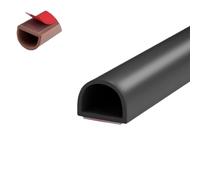 Door Draught Excluder Strip Self Adhesive Silicone Sealing Strip D Type 9X6mm for Security Doors and Windows Soundproof Windproof Quiet and Dustproof Black 6Mx2