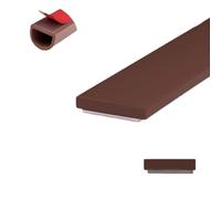 Door Draught Excluder Strip Self Adhesive Silicone Sealing Strip for Security Doors and Windows Soundproof Windproof Dustproof 6M I Type 9 * 2mm Brown