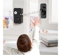 Door Entry Security Alarm, 120dB Loud Notification for Child Safety on Fridge Drawer, USB-C Rechargeable with Aluminum Chain