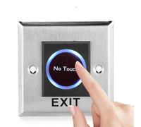 Door Exit Button, Non Contact Door Exit Button Stainless Steel Door Exit Release Button Switch No Touch Door Exit Button with Backlight for Access Control