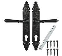 Door fitting handle set door handle BB PZ WC black door handle wrought iron (72 PZ profile cylinder)