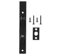 Door Flush Bolt Latch Lock Concealed Door 1Set Stainless Steel Flush Bolt Black Brushed 6 Inch Secure Hidden Lock for Sliding Double Doors Latch Garage Door for Bedroom, Bathroom
