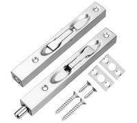 Door Flush Bolt Latch Lock Concealed Door 2Sets Stainless Steel Flush Bolt for Double Doors Door Slide Lock Hidden Security Latch Easy Install Smooth for Bedroom, Bathroom