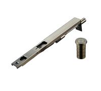 Door Flush Bolt Latch Lock Concealed Door Brass Flush Bolt Latch Concealed Security Slide Lock Lever Action 8" 10" 12" 24" for Double Door with Powerful Spring for Bedroom, Bathroom(AB-Bottom)