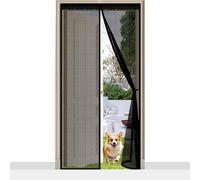 Door Fly Screen 104 x 284 cm Automatically Closes Keeps Bugs Out, Powerful Magnets and Magic Tape, No Drill Installation, Patio Insect Door Screen Pet & Kid Friendly, Black